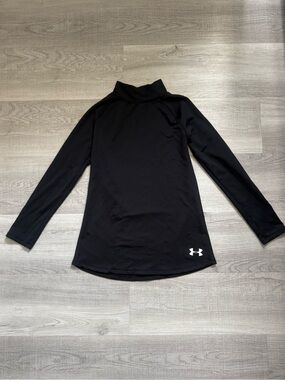 Youth Under Armour Black ColdGear Mock Neck Performance Top